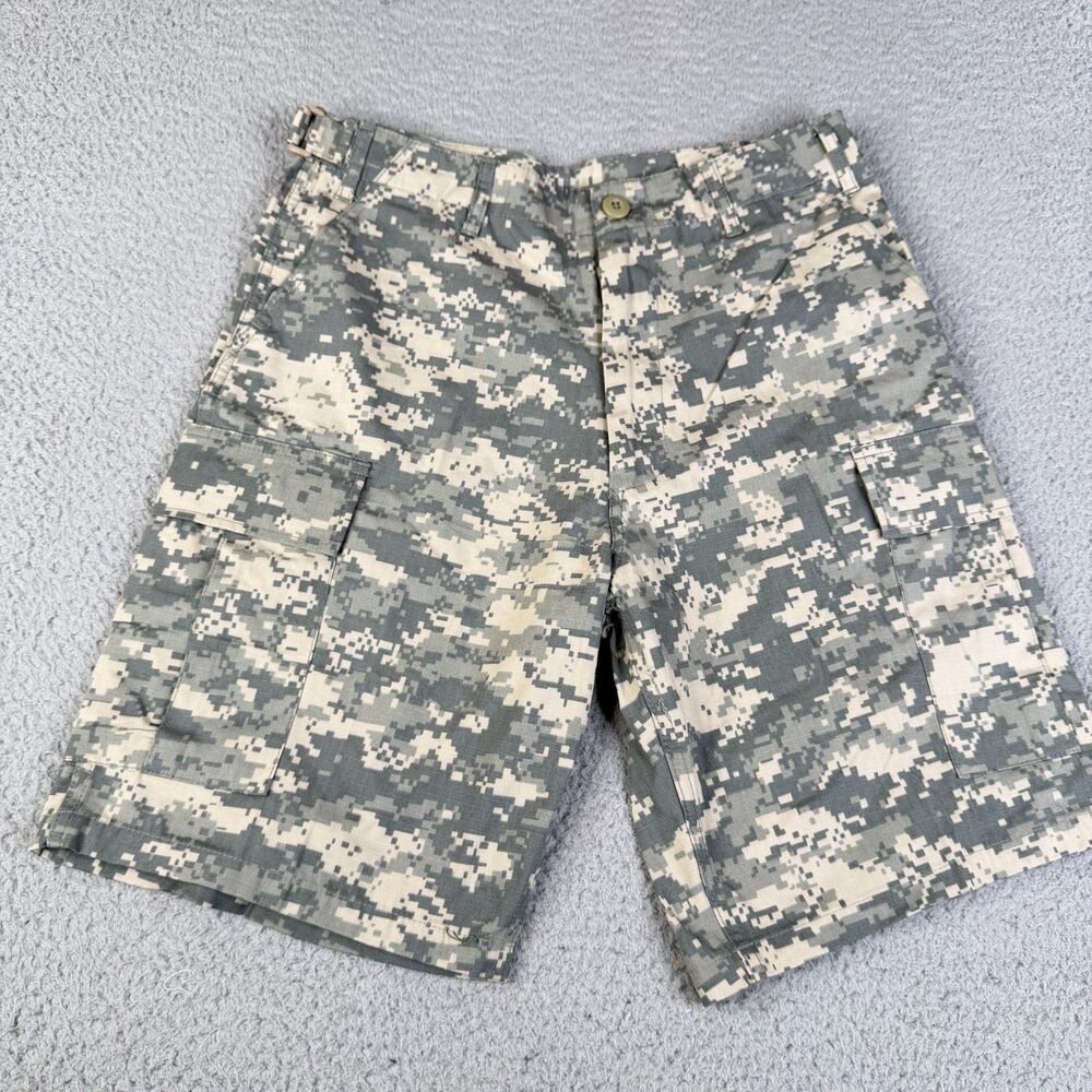 CAMOUFLAGE Cargo Shorts Army Military Mens S Digital Camo Outdoor Hunt 9" Inseam